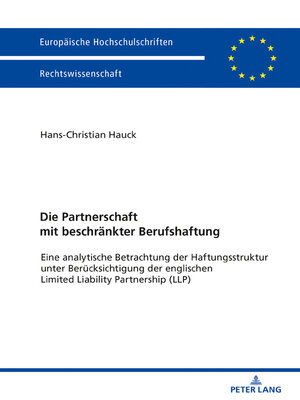 cover image of Die Partnerschaft mit beschraenkter Berufshaftung